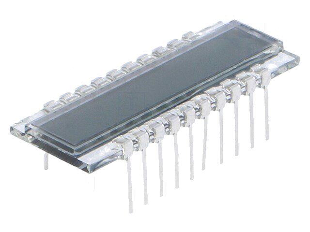 Display: LCD; 7-segment; STN Positive; A.cijfers: 8; 34,9x13x1,1mm Display: LCD; 7-segment; STN Positive; A.cijfers: 8; 34,9x13x1,1mm
